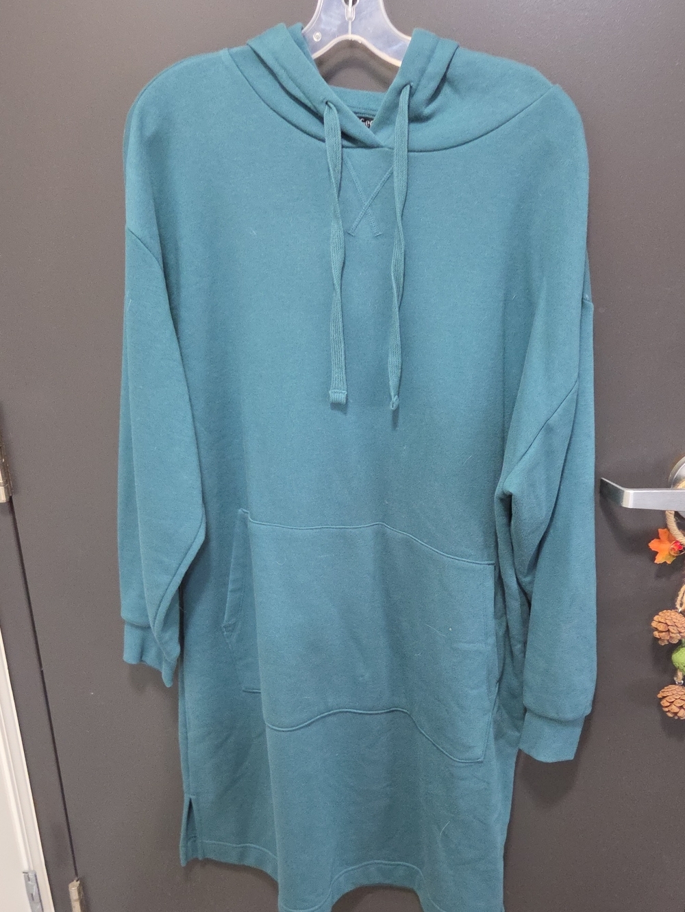 George Teal Hoodie Sweater Dress